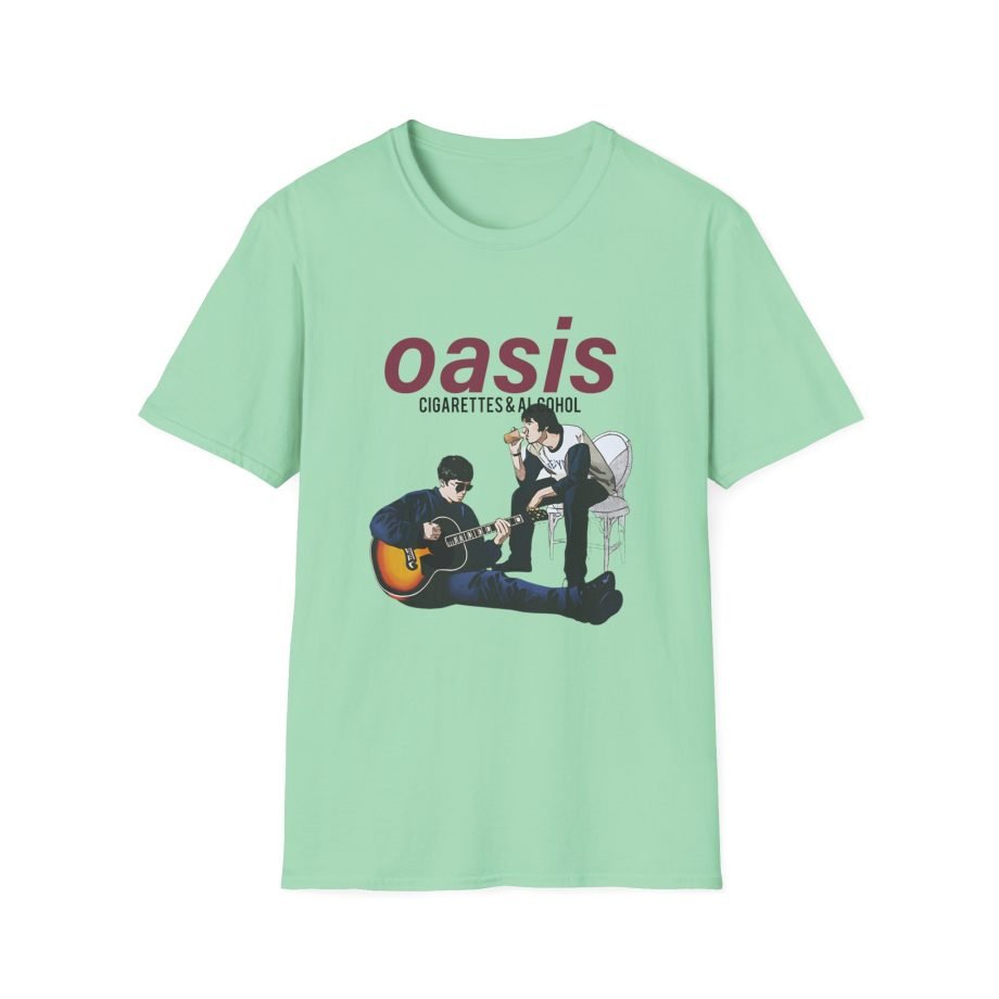 Oasis Cigarettes and Alcohol Illustration Unisex Softstyle T-Shirt