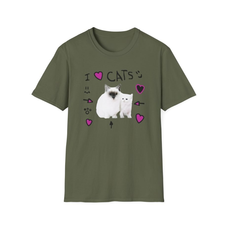 Denisdaily I Love Cats Unisex Softstyle T-Shirt