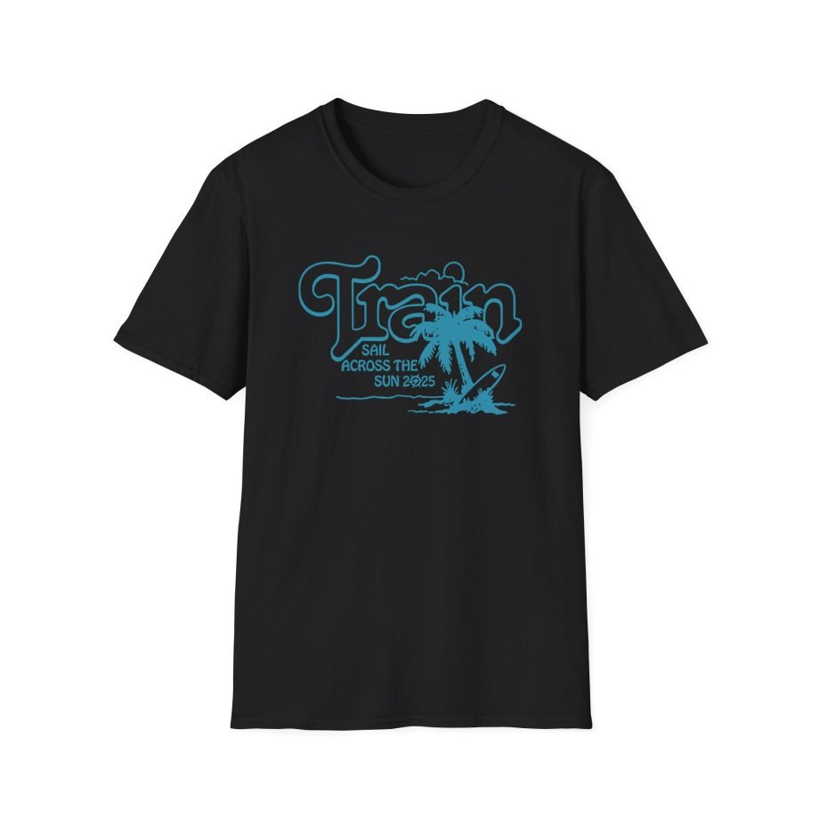 Train Sail Across the Sun 2025 Palm Tree unisex softstyle t-shirt