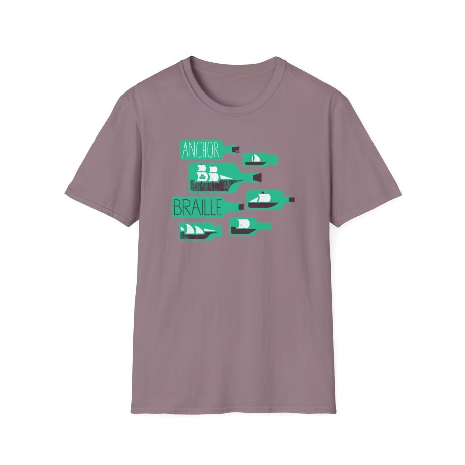 Anchor and Braille Ships Bottles Unisex Softstyle T-Shirt