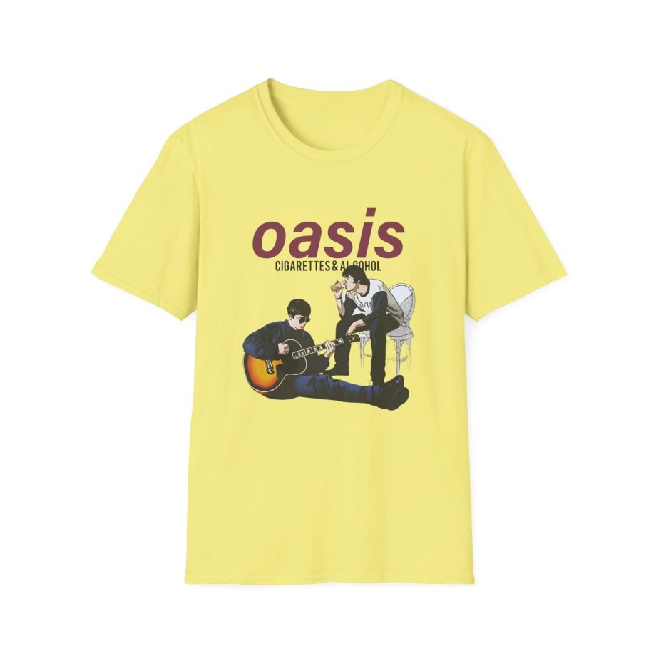 Oasis Cigarettes and Alcohol Illustration Unisex Softstyle T-Shirt