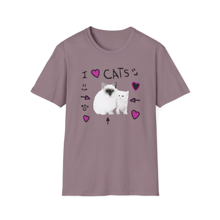 Denisdaily I Love Cats Unisex Softstyle T-Shirt