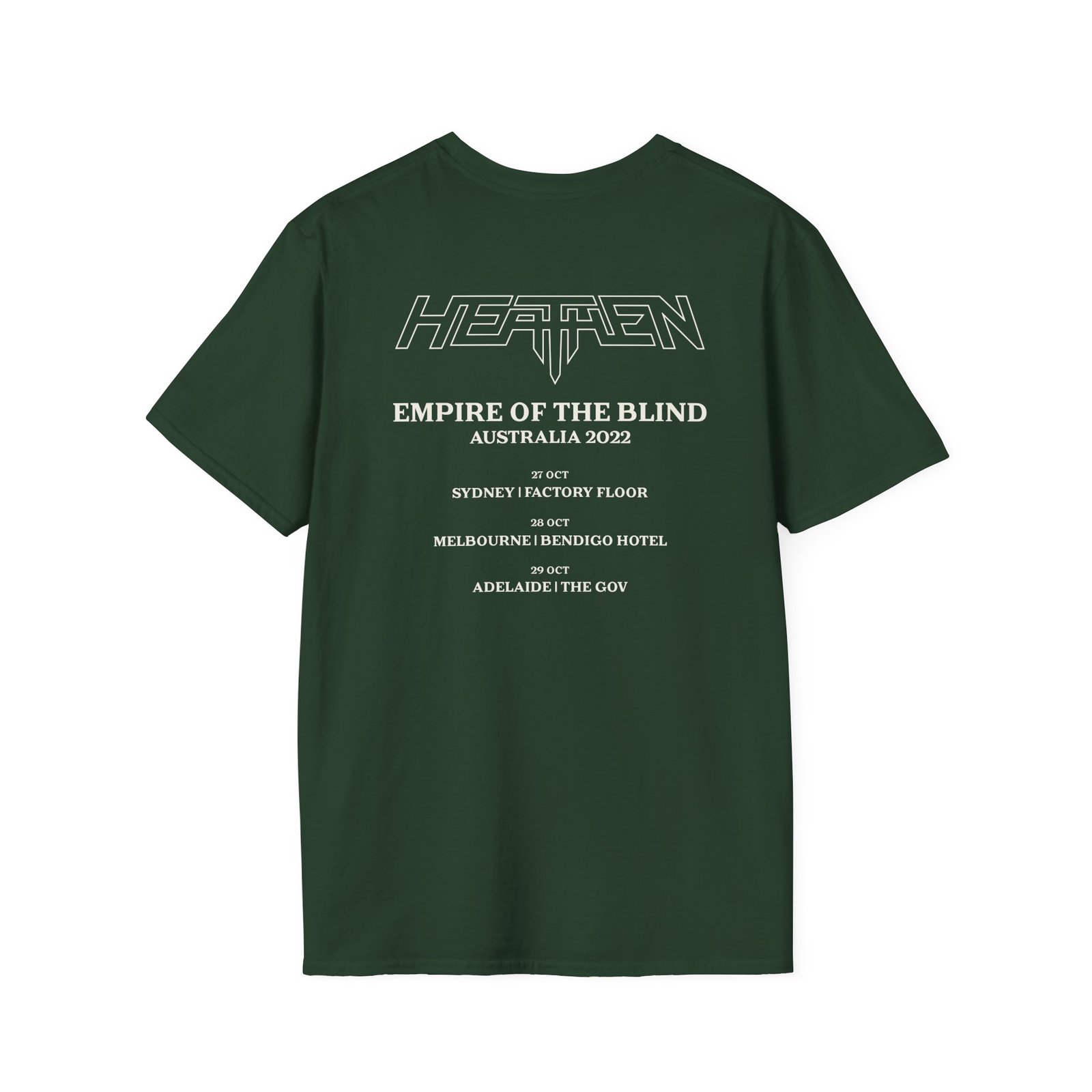 Heathen Empire of the Blind Australia Tour 2022 Unisex Softstyle T-Shirt