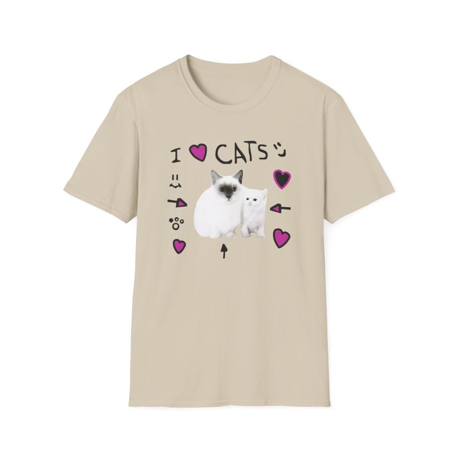 Denisdaily I Love Cats Unisex Softstyle T-Shirt