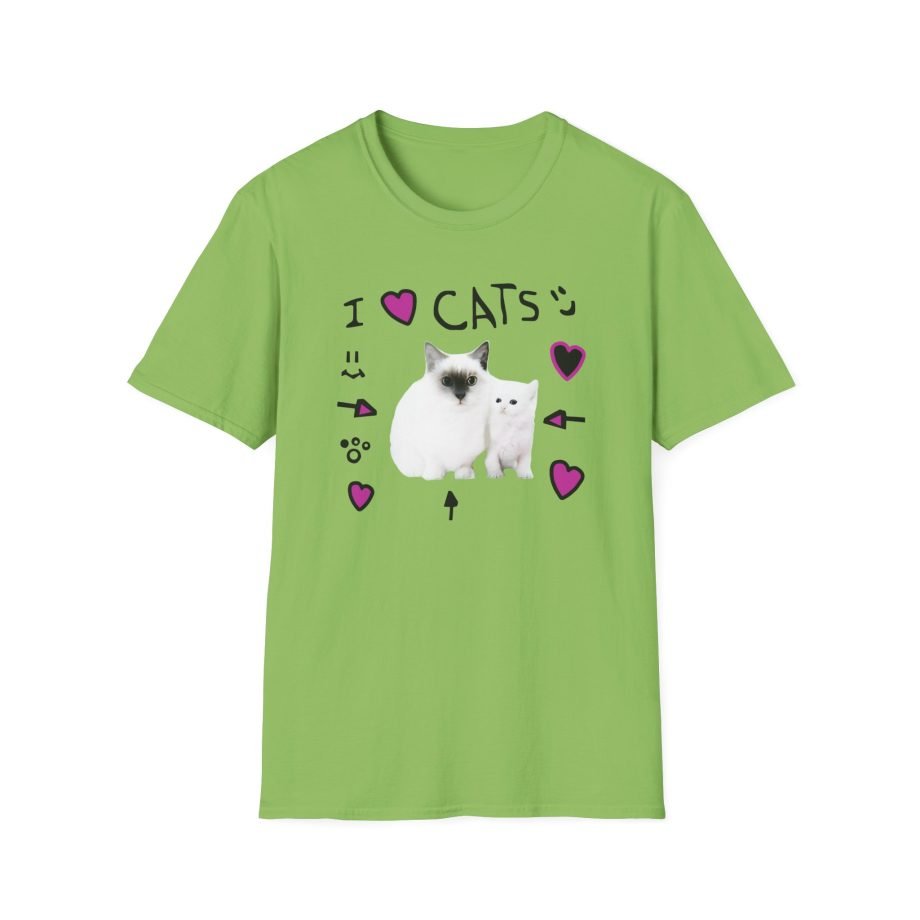 Denisdaily I Love Cats Unisex Softstyle T-Shirt