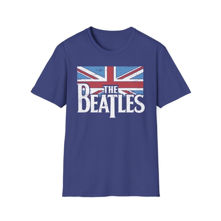 The Beatles Distressed British Flag Unisex Softstyle T-Shirt