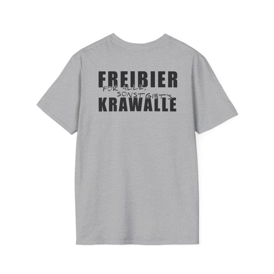 Tankard Freibier Für Alle , Sonst Gibts Krawalle Unisex Softstyle T-Shirt