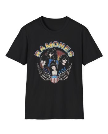 Johnny Ramone Vtge Wings Photo Unisex Softstyle T-Shirt