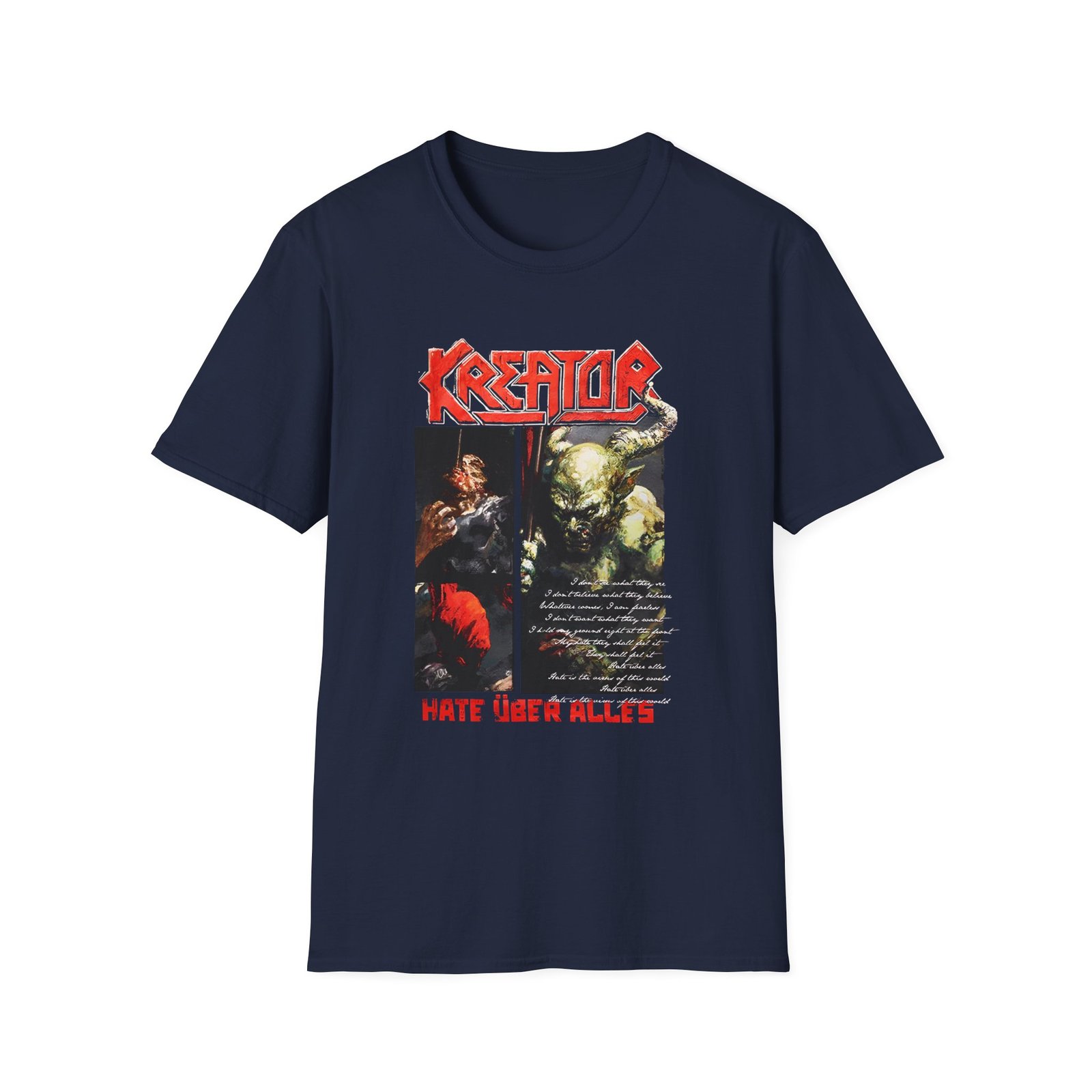 Kreator Hate Über Alles Art Unisex Softstyle T-Shirt