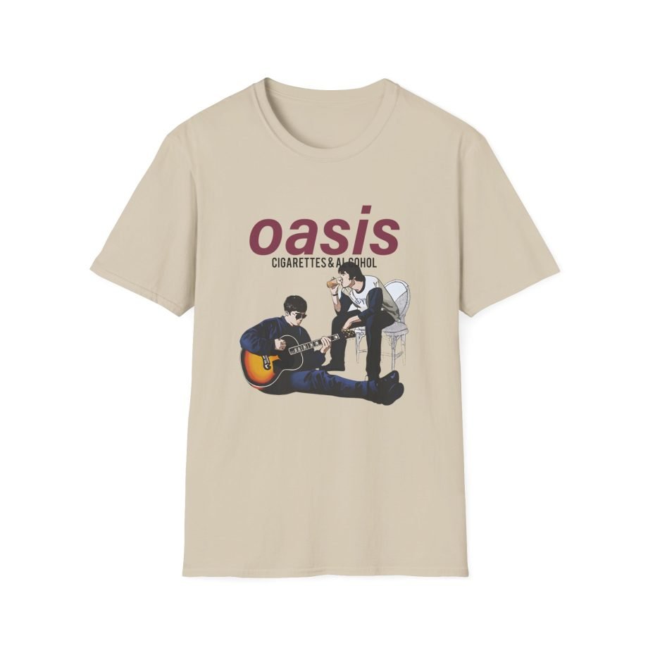 Oasis Cigarettes and Alcohol Illustration Unisex Softstyle T-Shirt