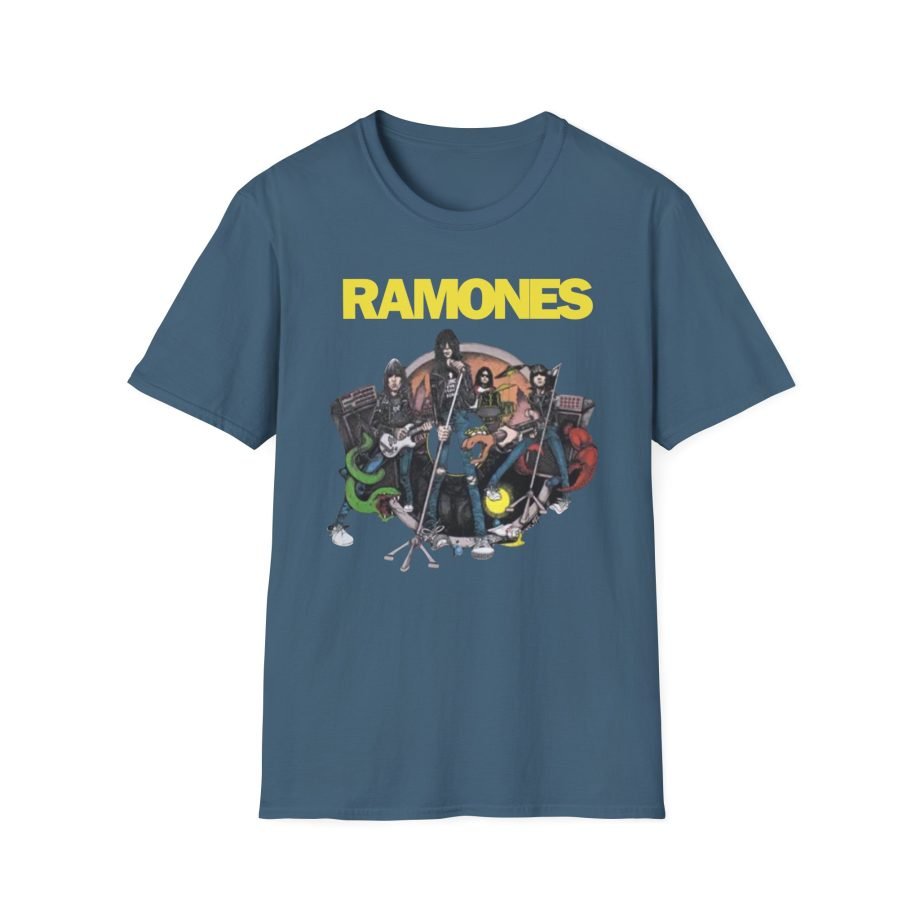 Johnny Ramone Cartoon Band Unisex Softstyle T-Shirt