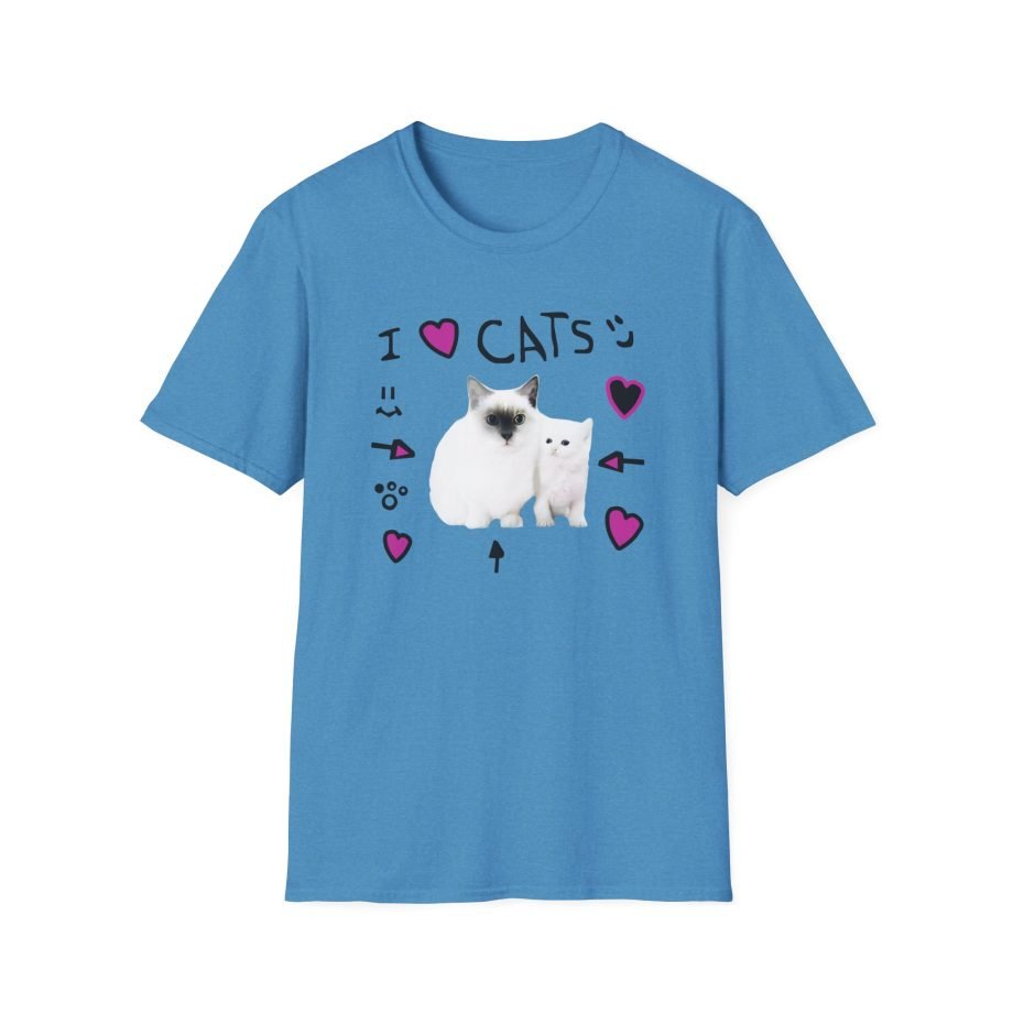 Denisdaily I Love Cats Unisex Softstyle T-Shirt