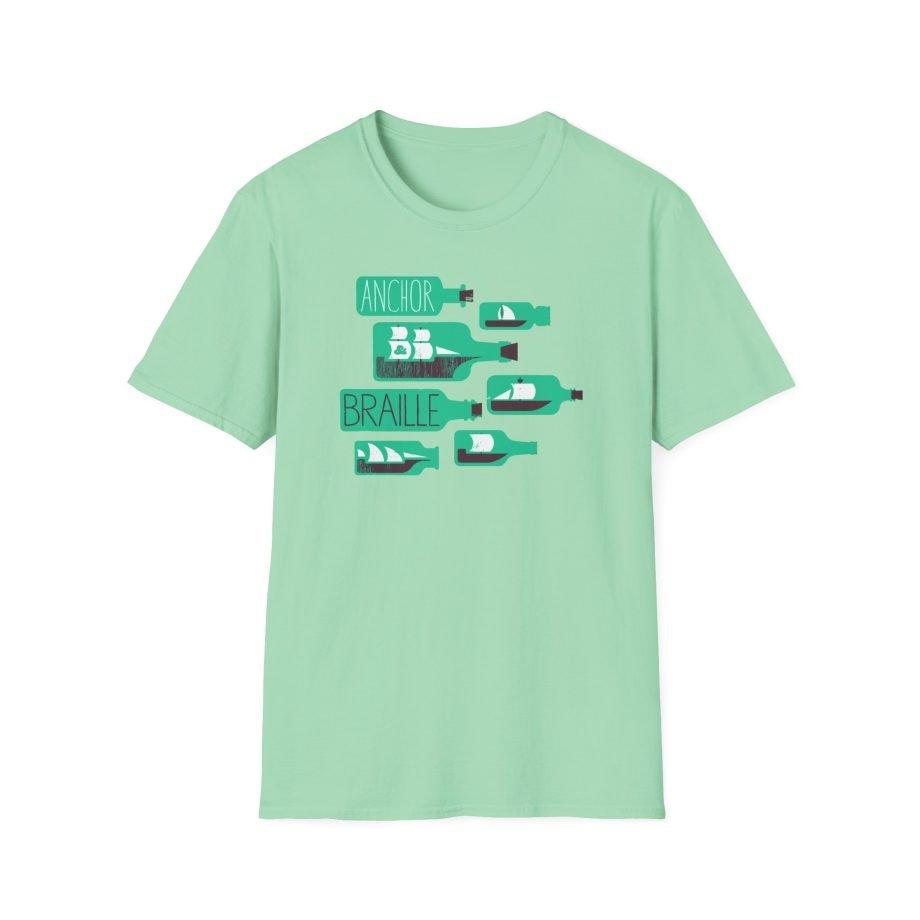 Anchor and Braille Ships Bottles Unisex Softstyle T-Shirt