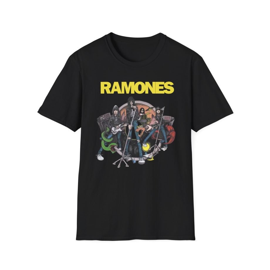 Johnny Ramone Cartoon Band Unisex Softstyle T-Shirt