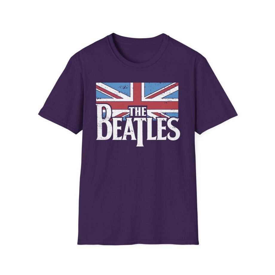 The Beatles Distressed British Flag Unisex Softstyle T-Shirt