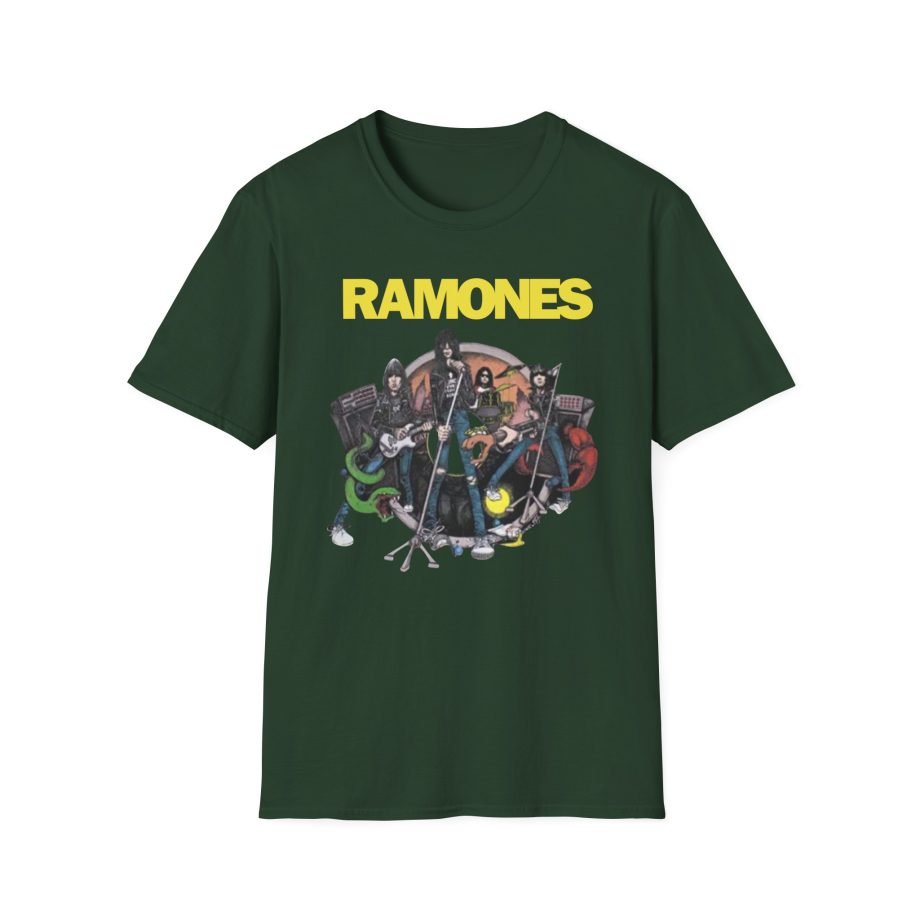 Johnny Ramone Cartoon Band Unisex Softstyle T-Shirt