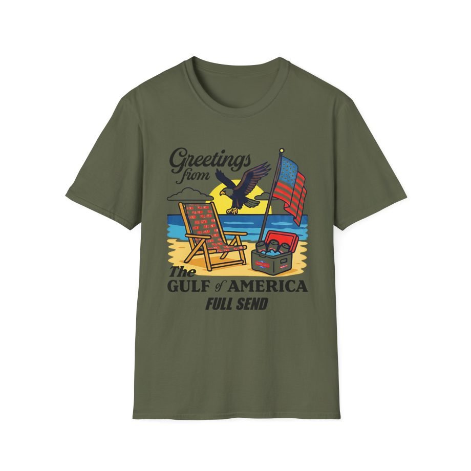 Full Send Greetings From the Gulf of America Unisex Softstyle T-Shirt