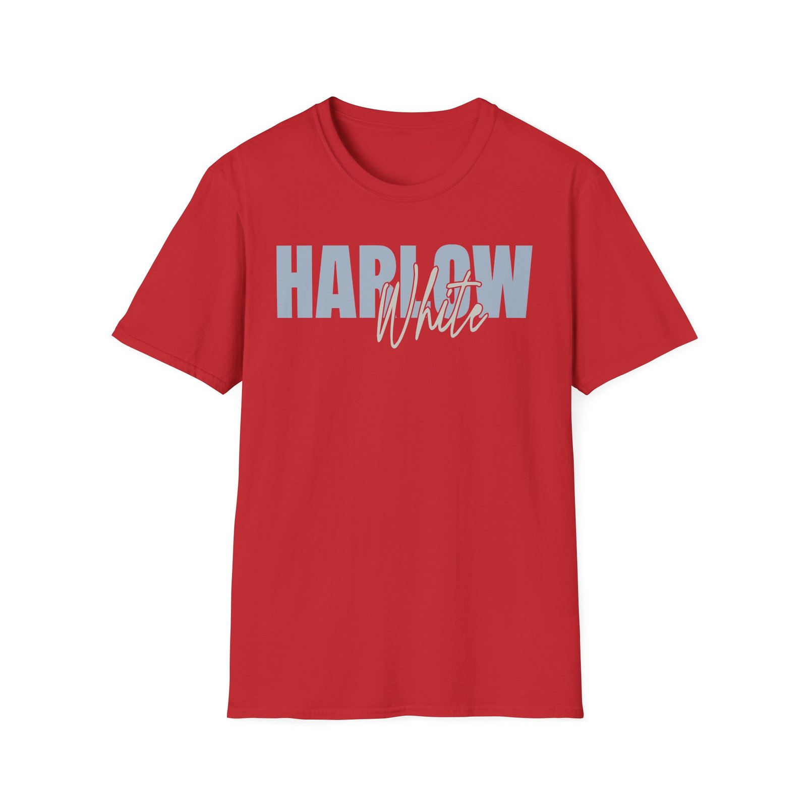 Harlow and Popcorn White Unisex Softstyle T-Shirt