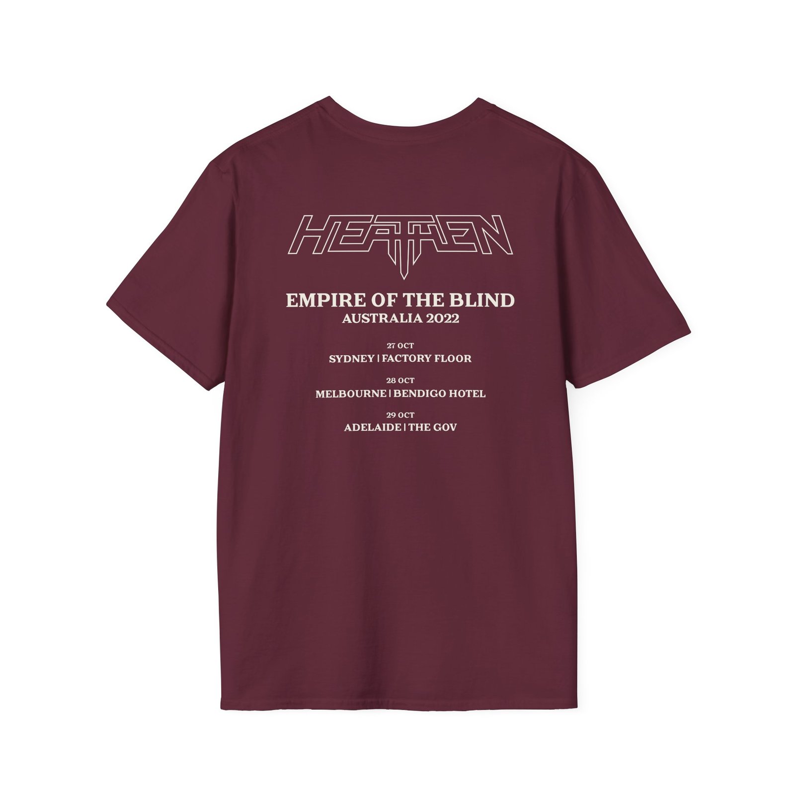 Heathen Empire of the Blind Australia Tour 2022 Unisex Softstyle T-Shirt