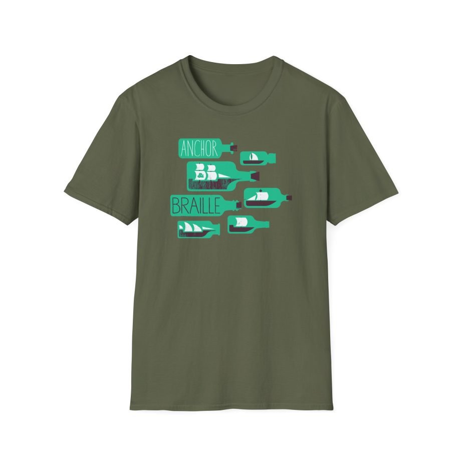 Anchor and Braille Ships Bottles Unisex Softstyle T-Shirt