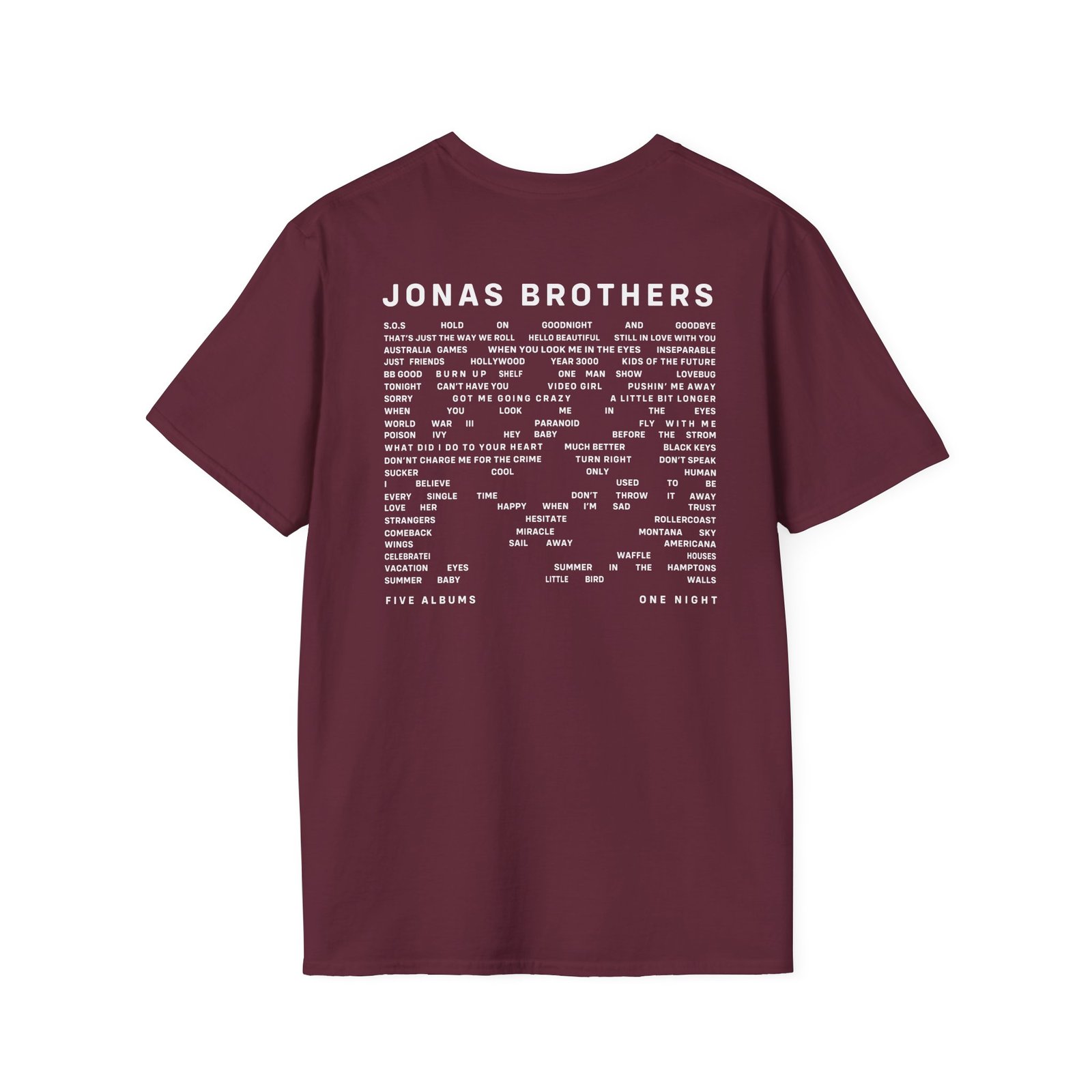 Jonas Brothers Tracklist Unisex Softstyle T-Shirt