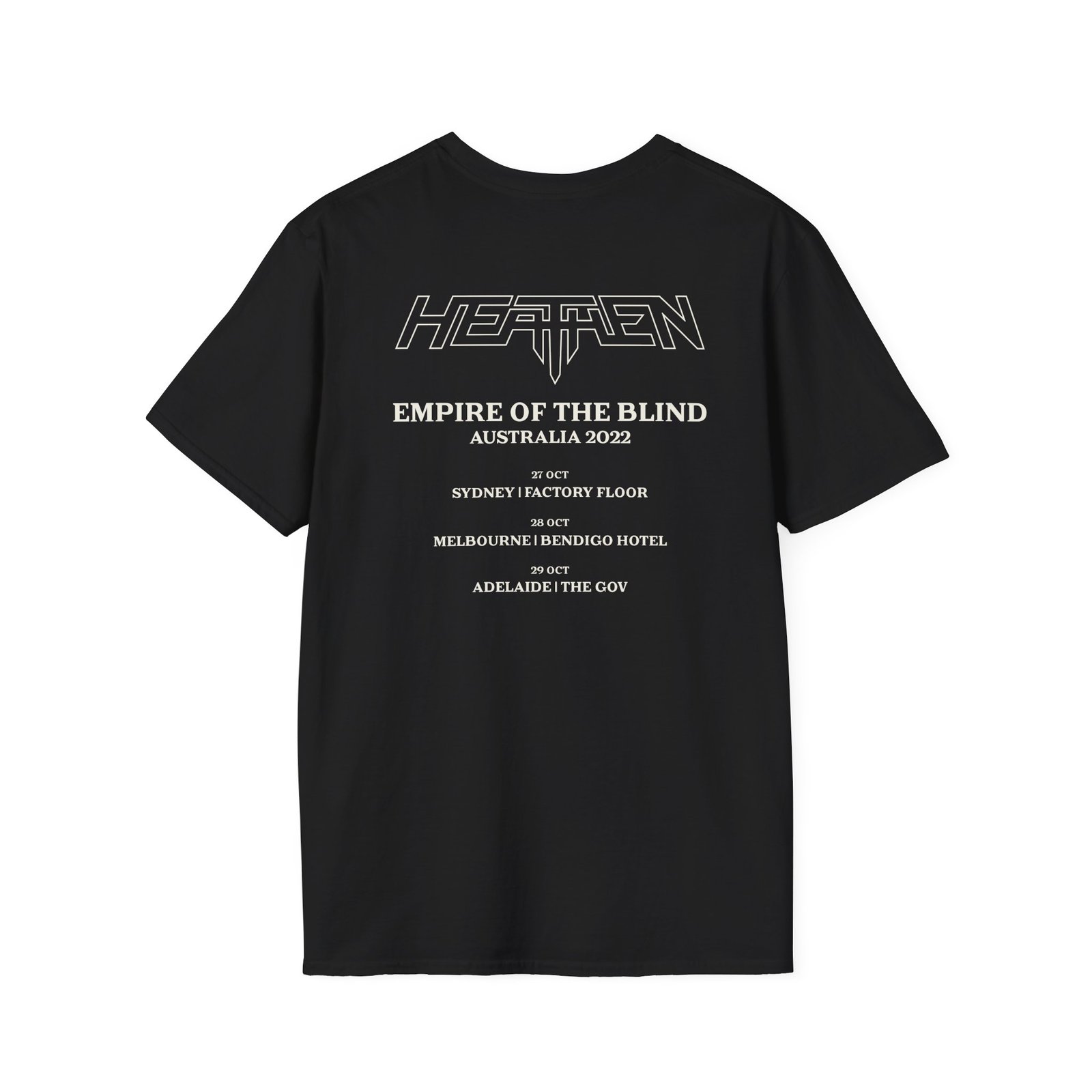 Heathen Empire of the Blind Australia Tour 2022 Unisex Softstyle T-Shirt
