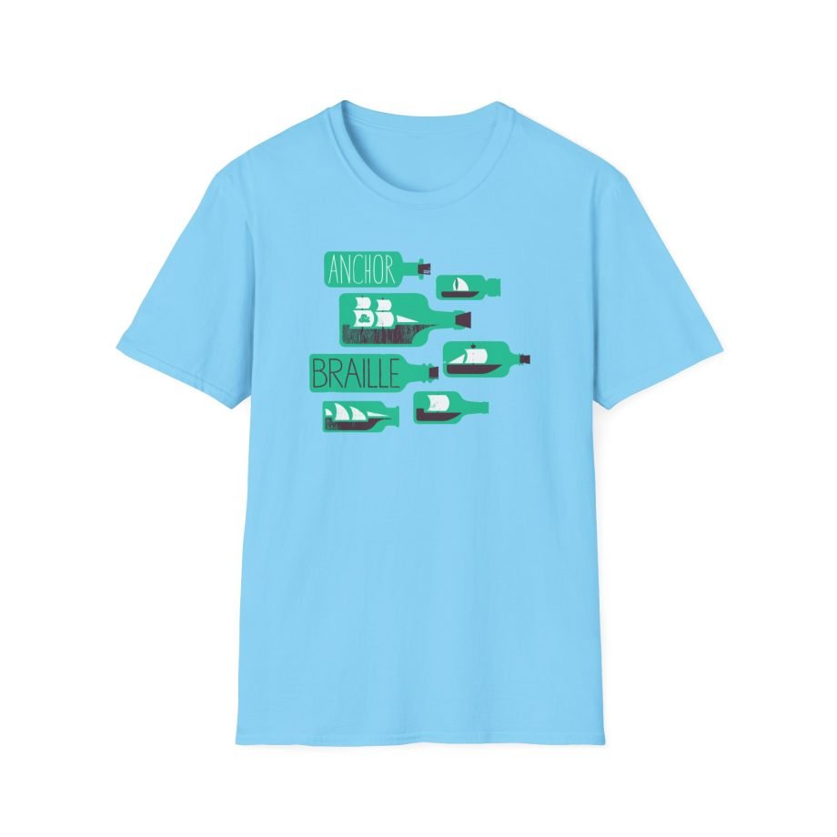 Anchor and Braille Ships Bottles Unisex Softstyle T-Shirt