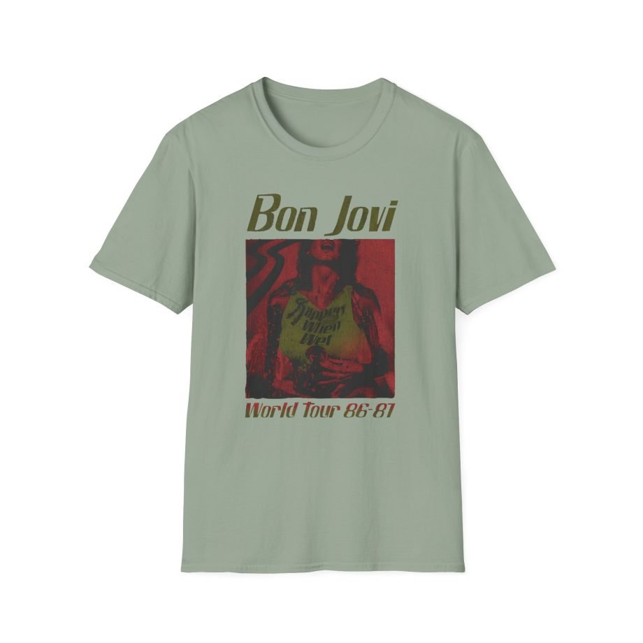 Bon Jovi Slippery When Wet Vintage World Tour Unisex Softstyle T-Shirt