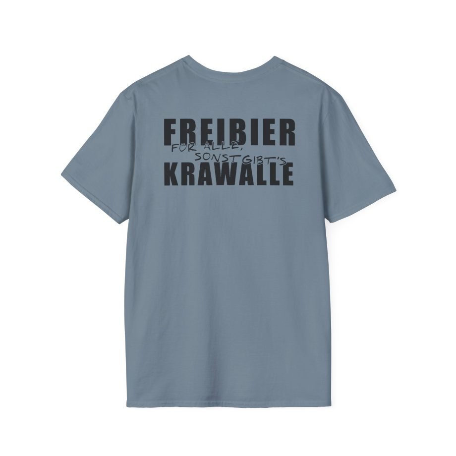 Tankard Freibier Für Alle , Sonst Gibts Krawalle Unisex Softstyle T-Shirt