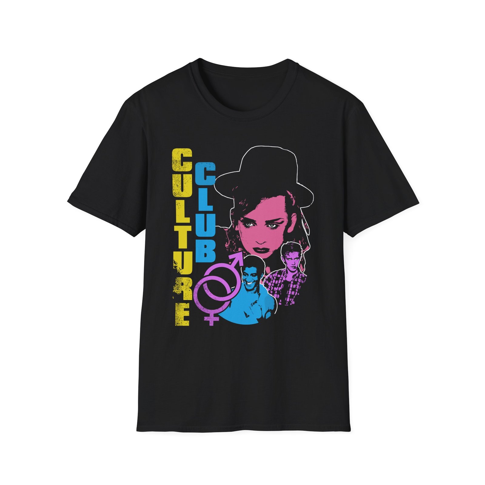 Boy George Neon Face Unisex Softstyle T-Shirt