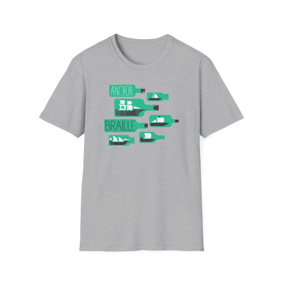 Anchor and Braille Ships Bottles Unisex Softstyle T-Shirt