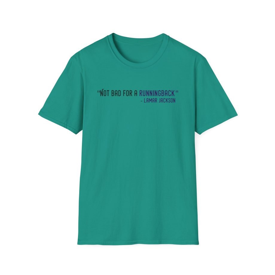 Lamar Jackson The Prodigy Not Bad for a Running Back Unisex Softstyle T-Shirt