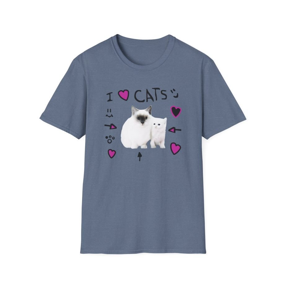 Denisdaily I Love Cats Unisex Softstyle T-Shirt