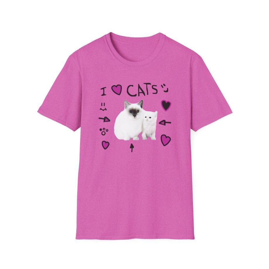 Denisdaily I Love Cats Unisex Softstyle T-Shirt