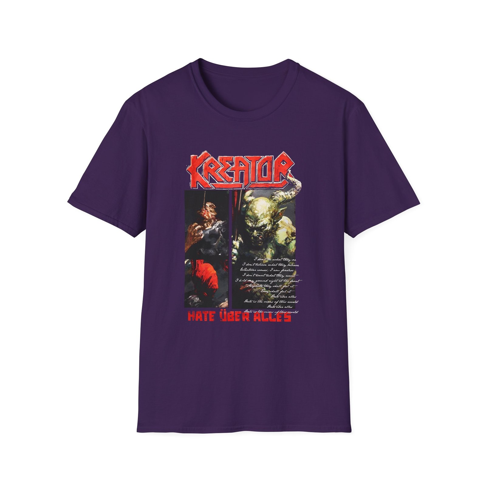 Kreator Hate Über Alles Art Unisex Softstyle T-Shirt