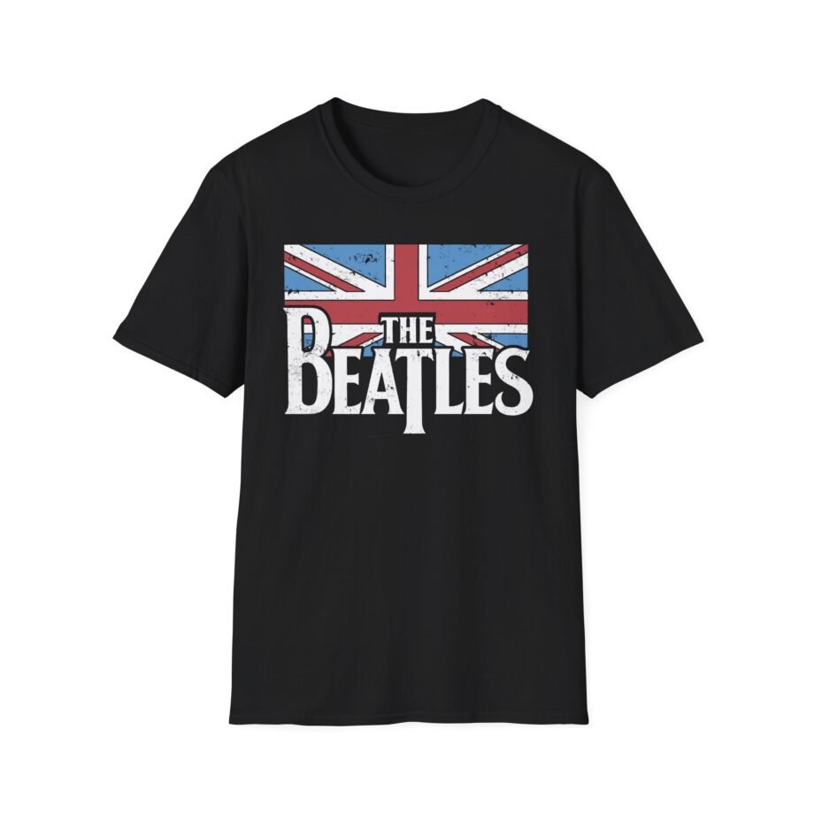The Beatles Distressed British Flag Unisex Softstyle T-Shirt
