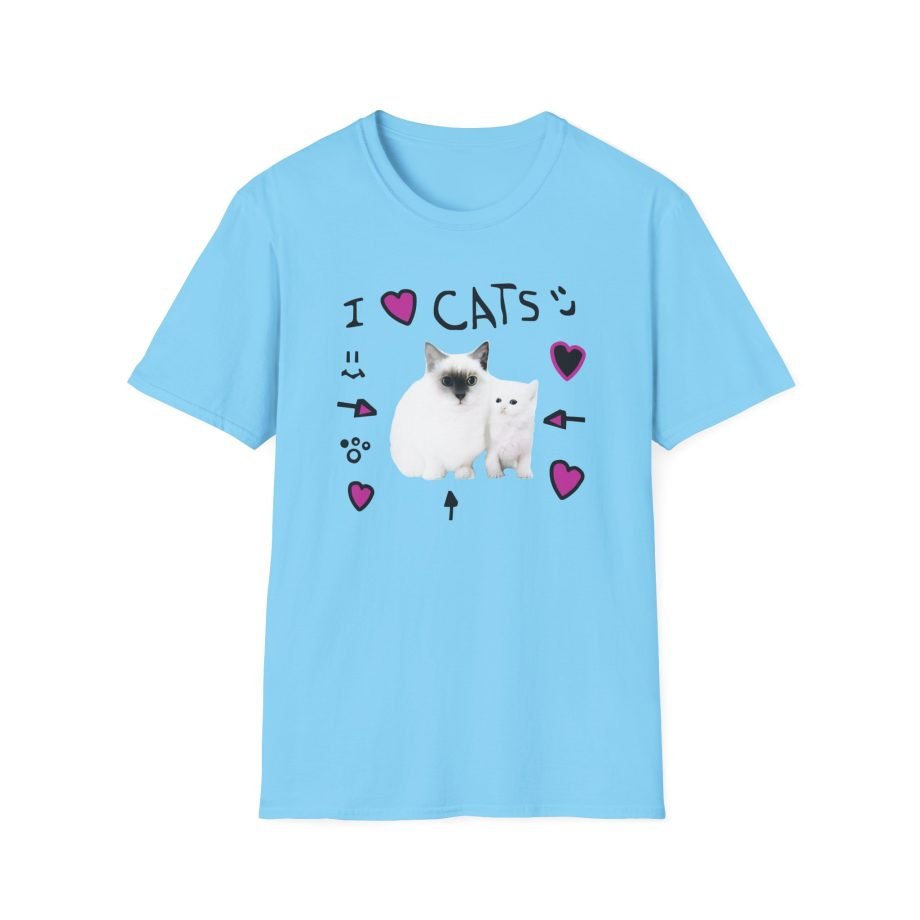 Denisdaily I Love Cats Unisex Softstyle T-Shirt