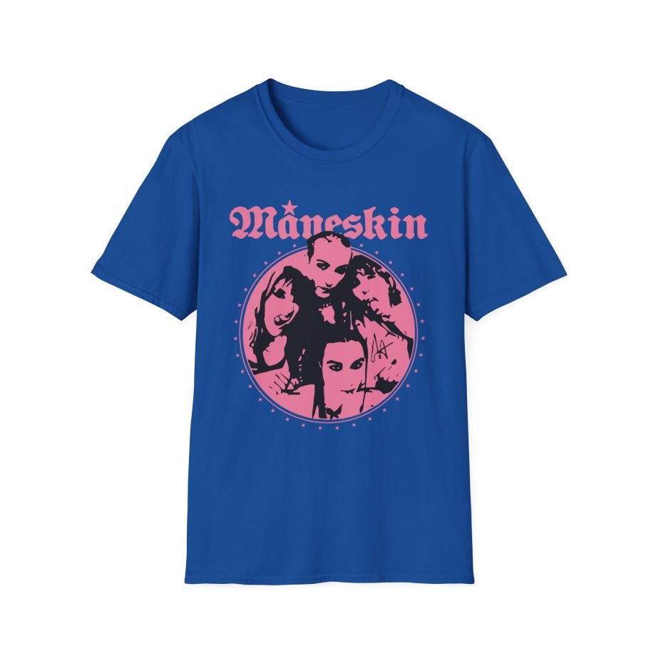 Maneskin Pink Fisheye Band Unisex Softstyle T-Shirt
