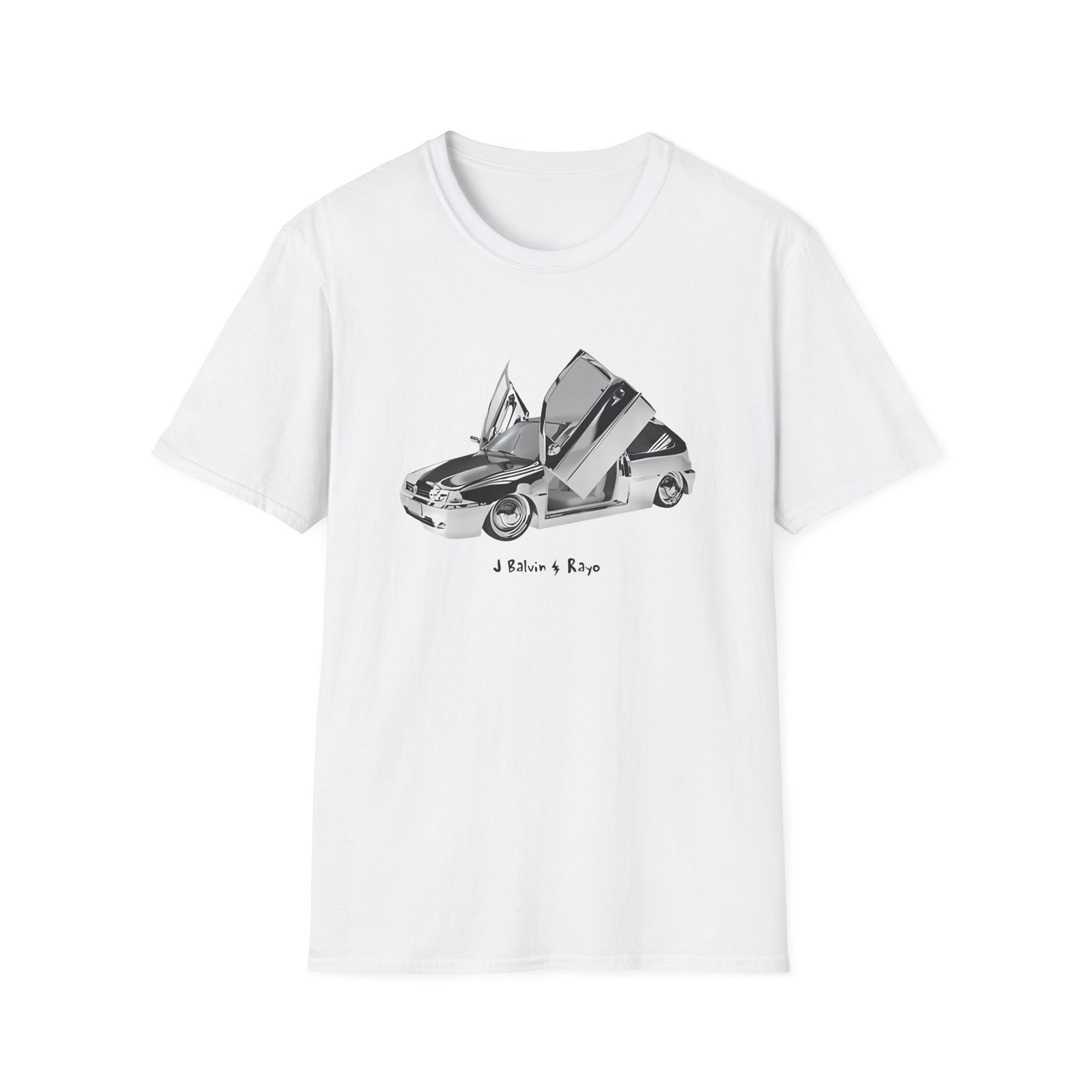 J Balvin Rayo Silver Car Unisex Softstyle T-Shirt