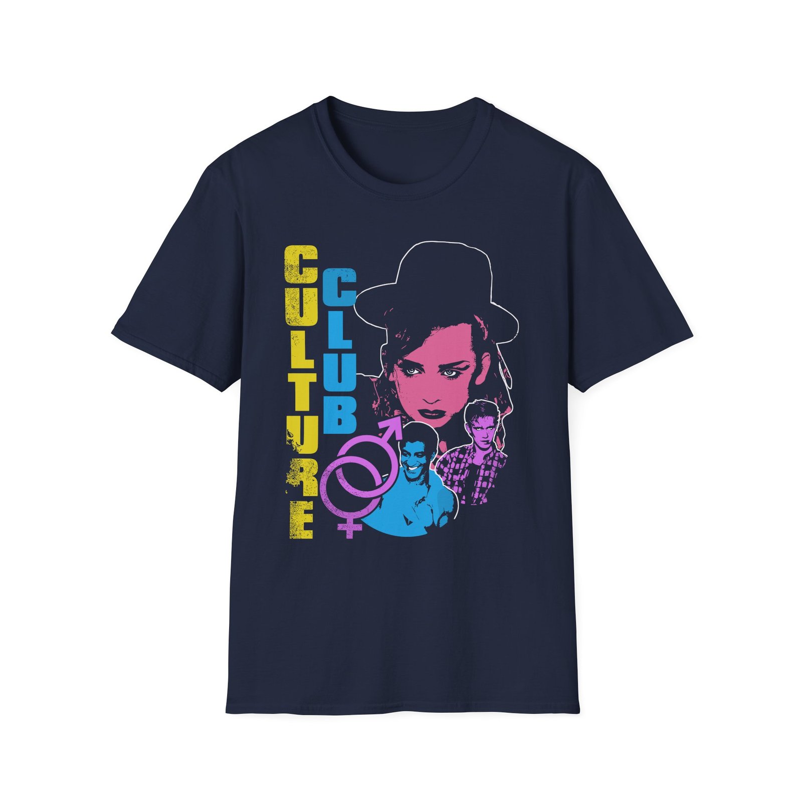Boy George Neon Face Unisex Softstyle T-Shirt