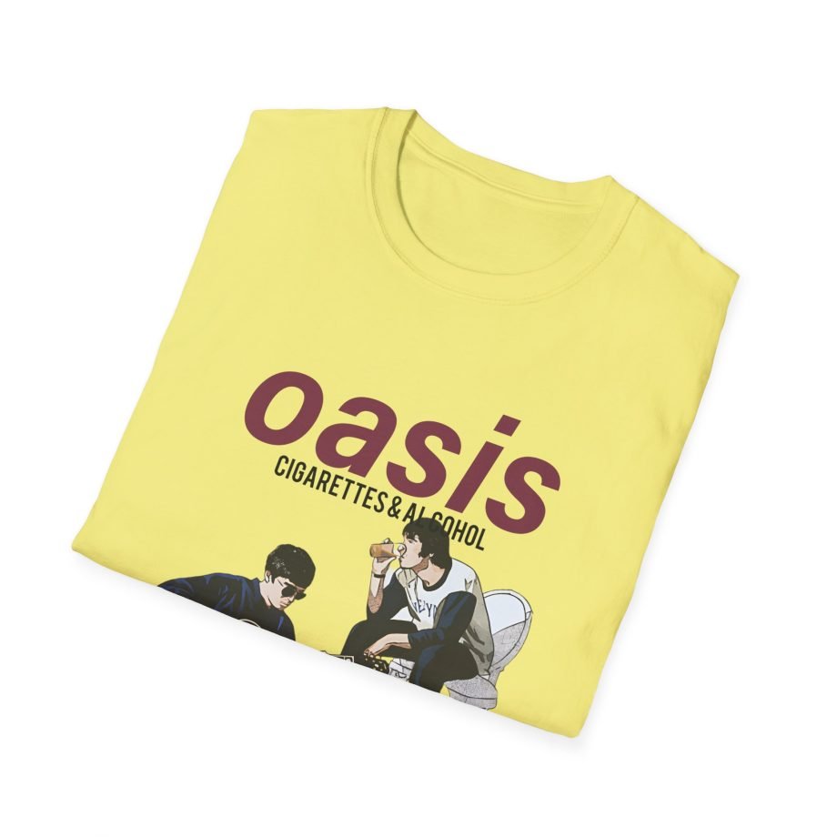 Oasis Cigarettes and Alcohol Illustration Unisex Softstyle T-Shirt