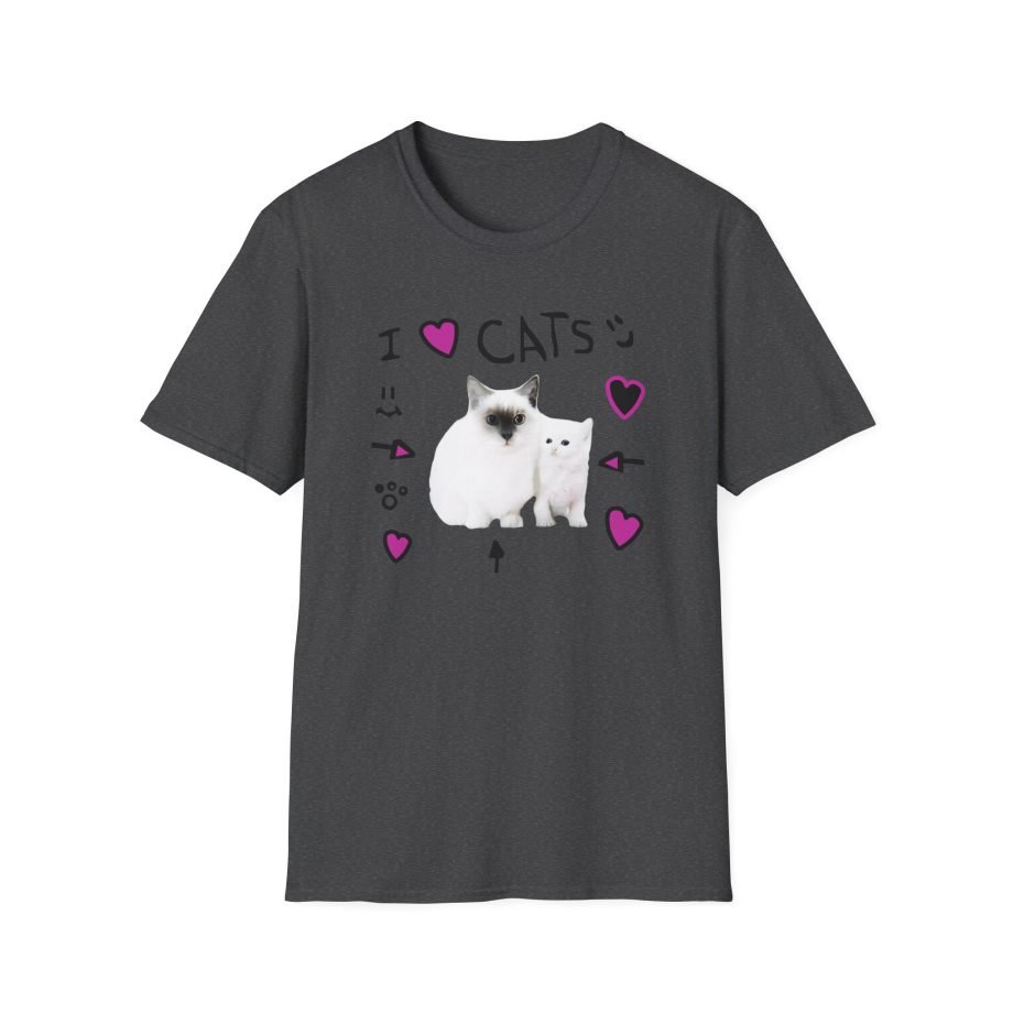 Denisdaily I Love Cats Unisex Softstyle T-Shirt