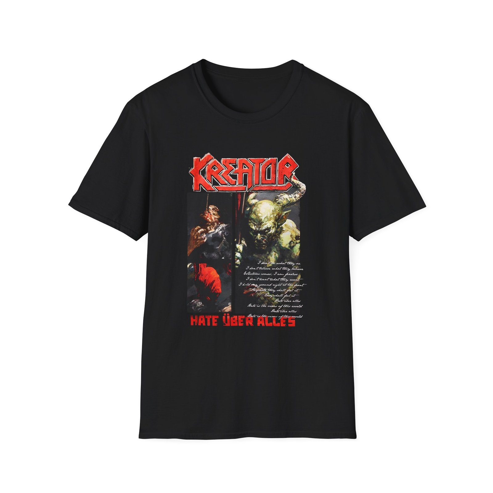 Kreator Hate Über Alles Art Unisex Softstyle T-Shirt
