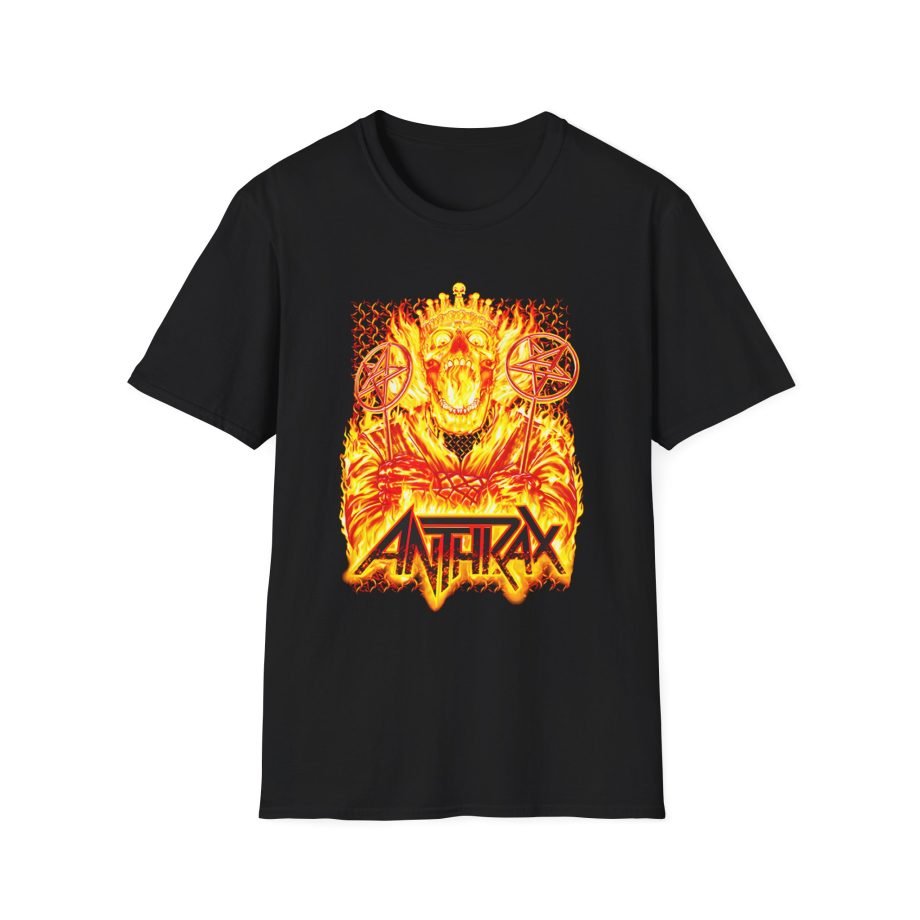 Anthrax Black Flames Unisex Softstyle T-Shirt
