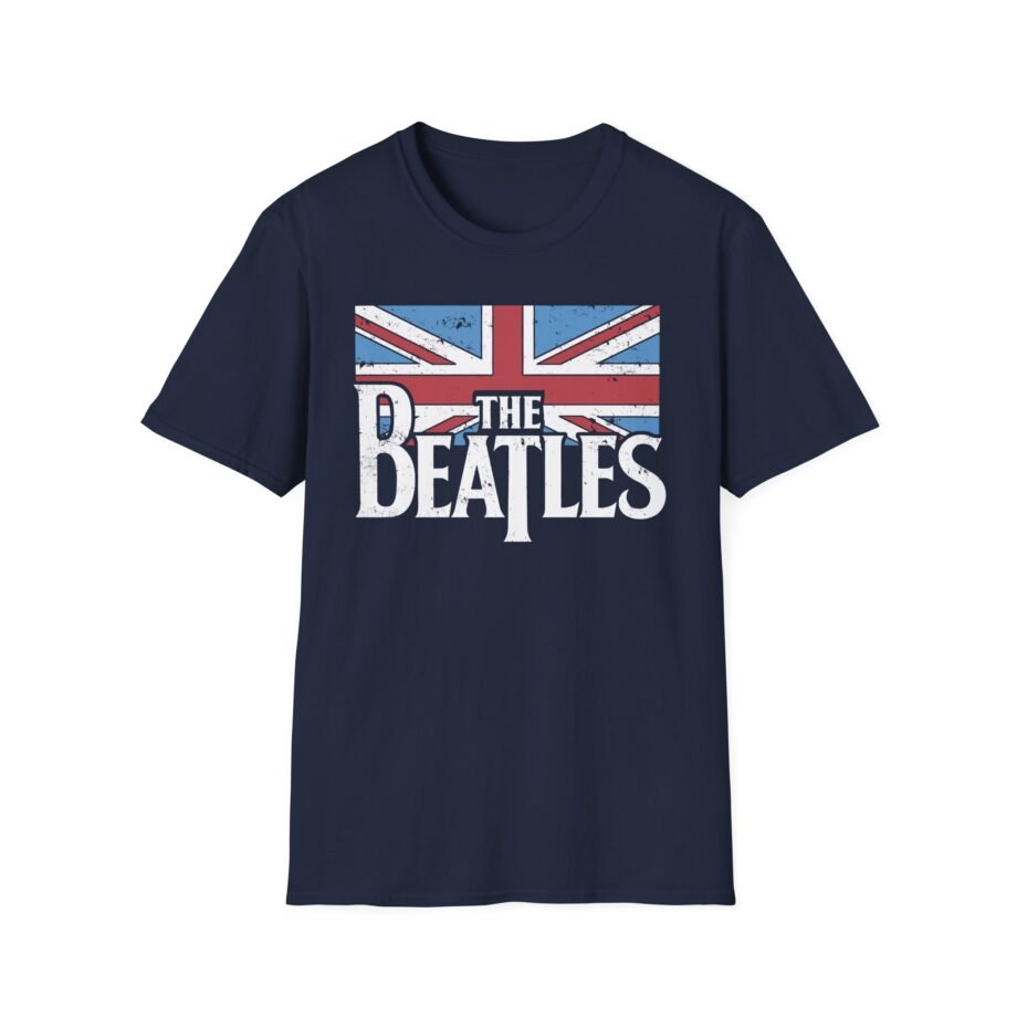 The Beatles Distressed British Flag Unisex Softstyle T-Shirt