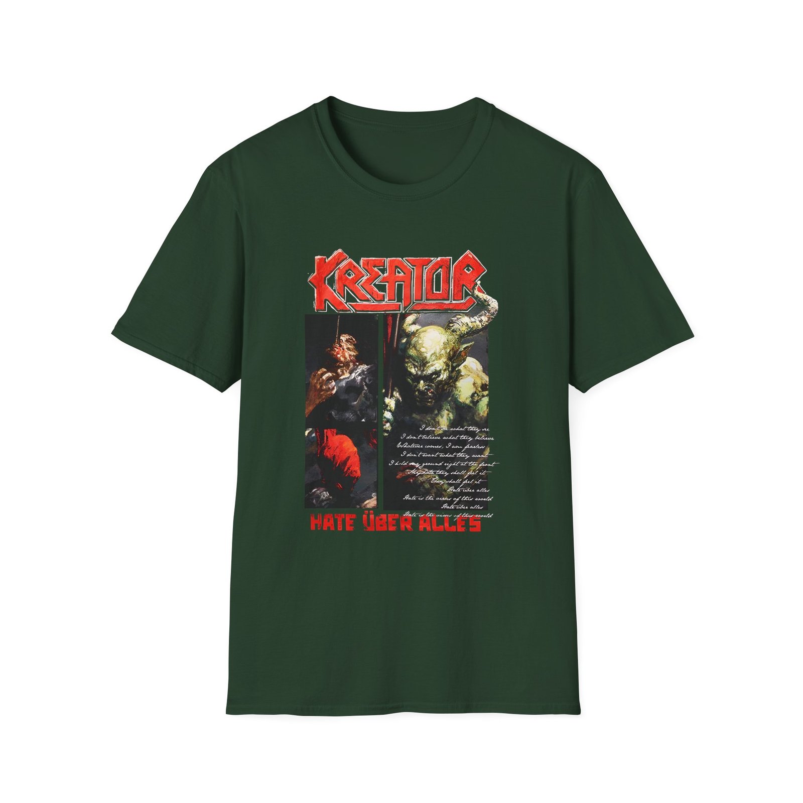 Kreator Hate Über Alles Art Unisex Softstyle T-Shirt