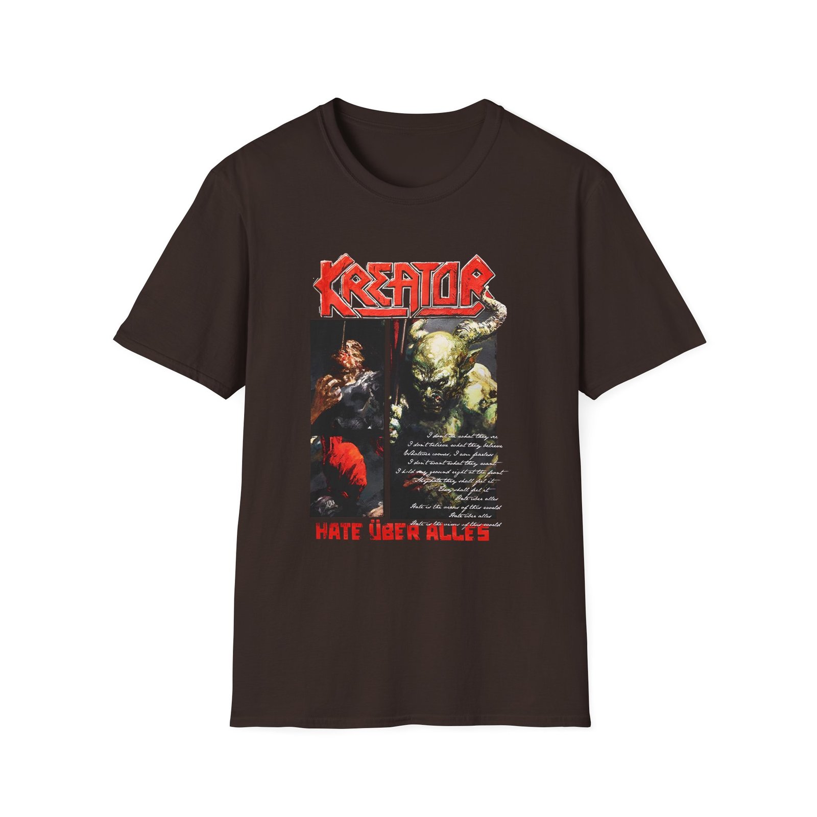 Kreator Hate Über Alles Art Unisex Softstyle T-Shirt