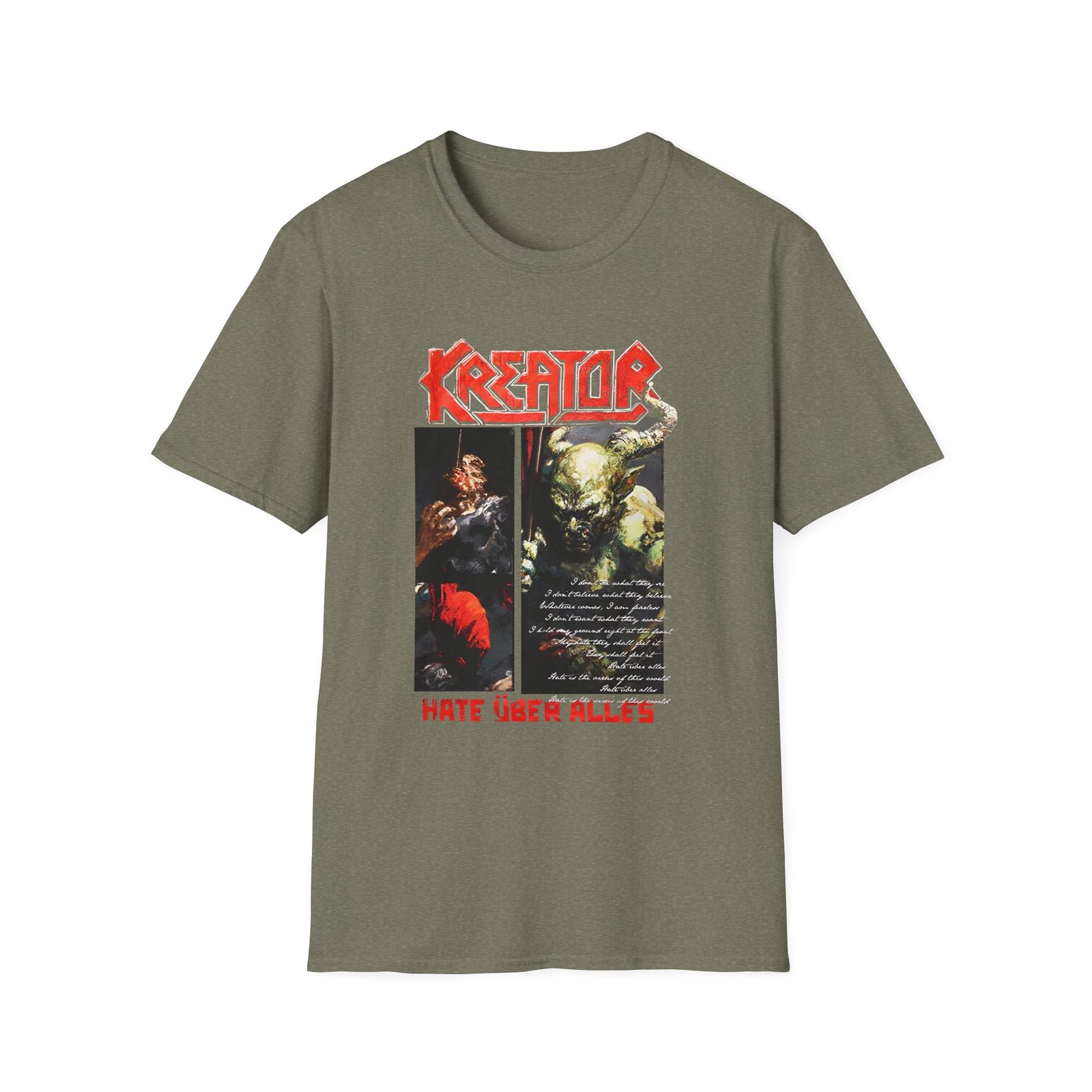 Kreator Hate Über Alles Art Unisex Softstyle T-Shirt