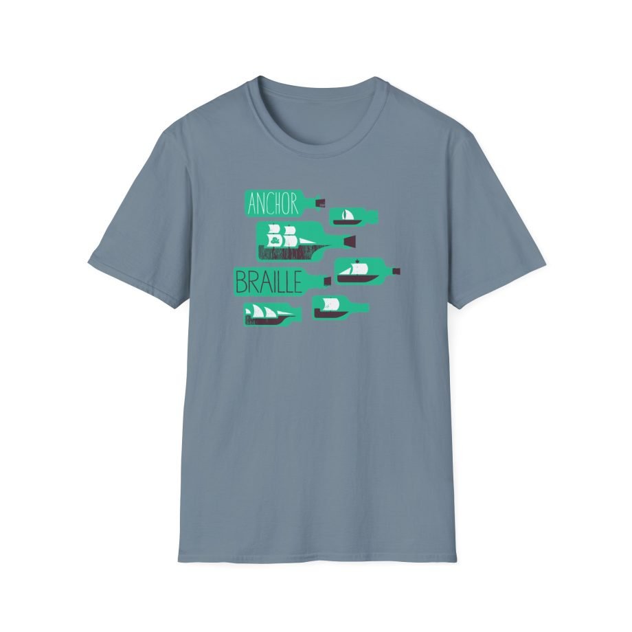 Anchor and Braille Ships Bottles Unisex Softstyle T-Shirt